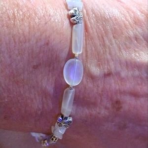 MOONSTONE/99.9-STERLING CLASP & BEADING. 8" LONG. (B-149055)